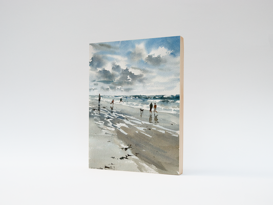 "Ocean Shores" woodblock wall art