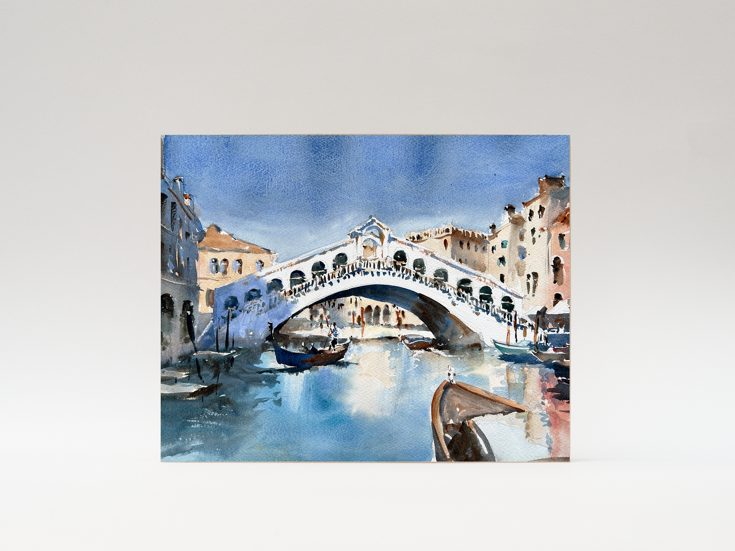 "Rialto Bridge" woodblock wall art