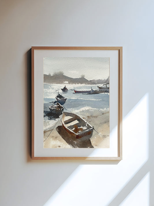 Boats on the beach - Limited edition print