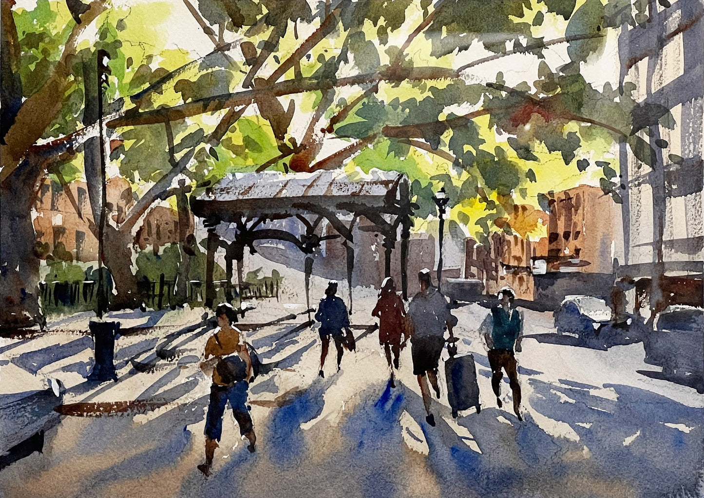 Crossing over to Pioneer Square - Limited edition art print