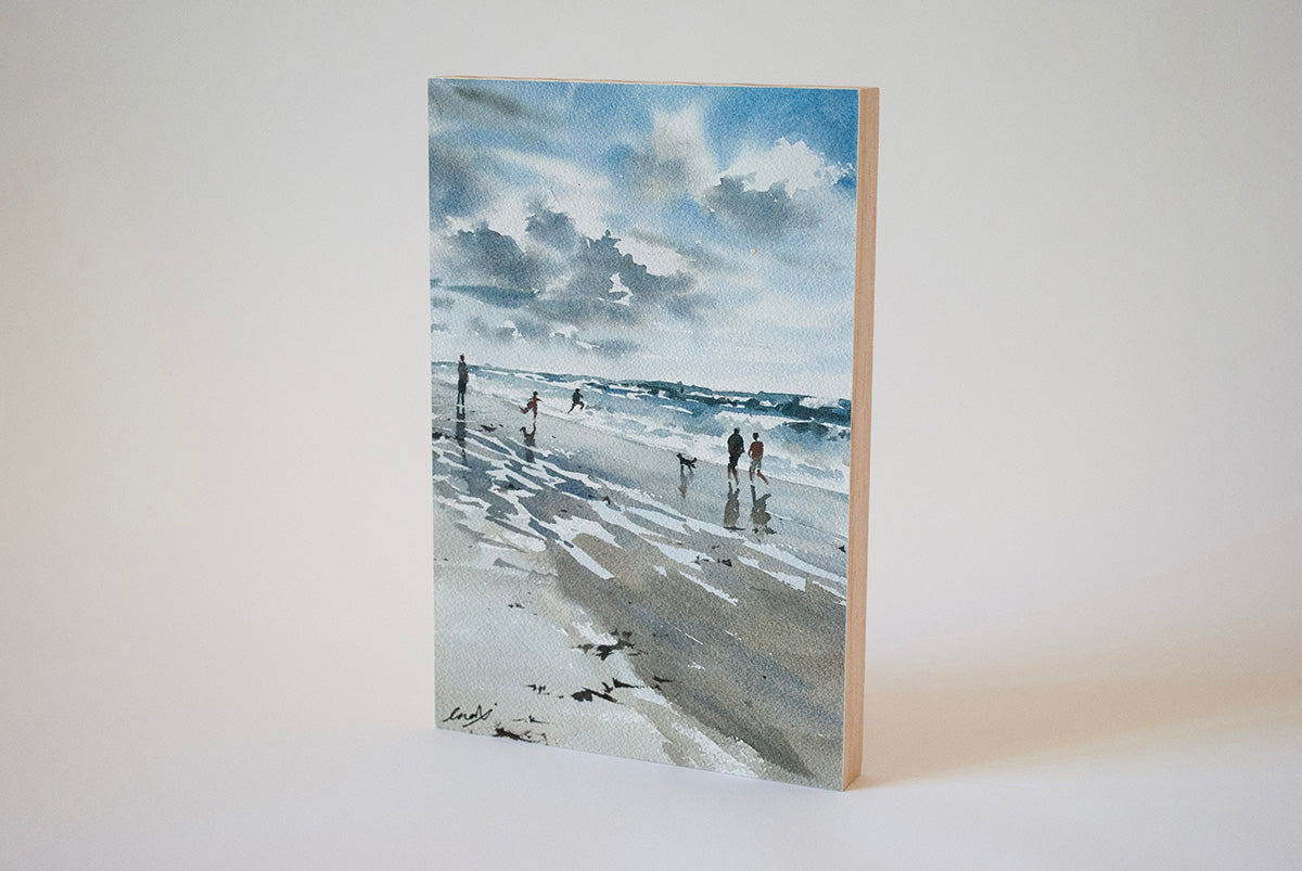 "Ocean Shores" woodblock wall art