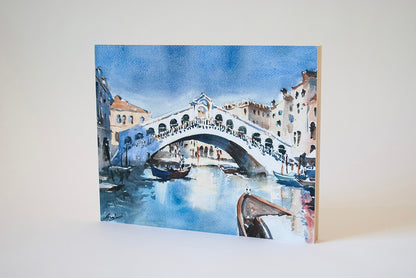 "Rialto Bridge" woodblock wall art