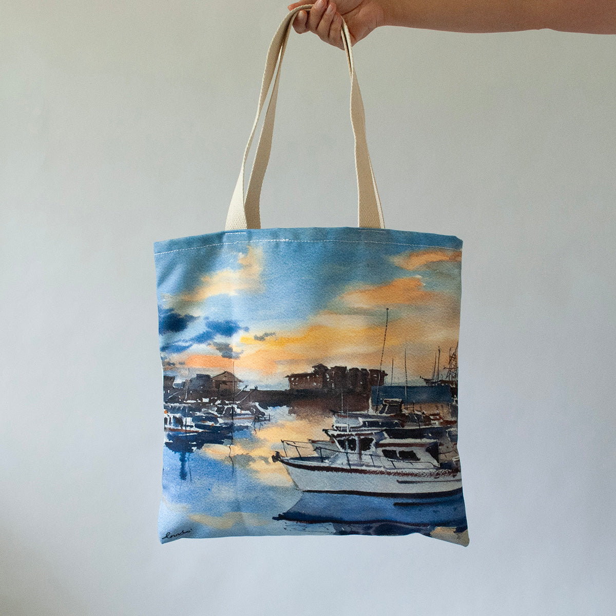 "Westport Marina" Large canvas tote