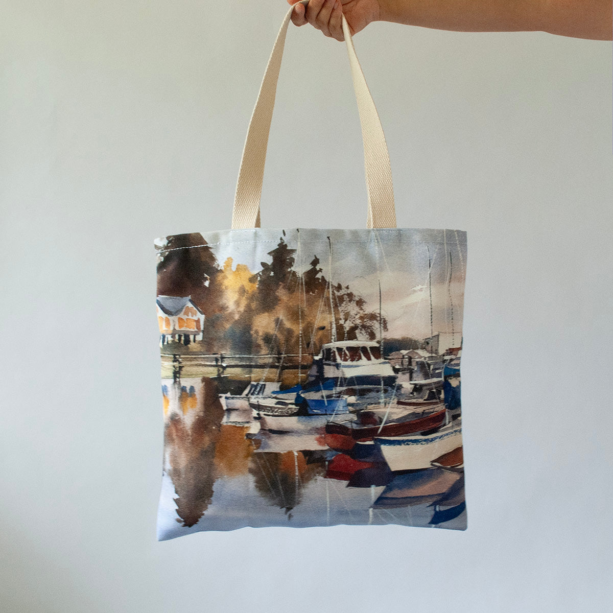 "Bainbridge Marina" Large canvas tote