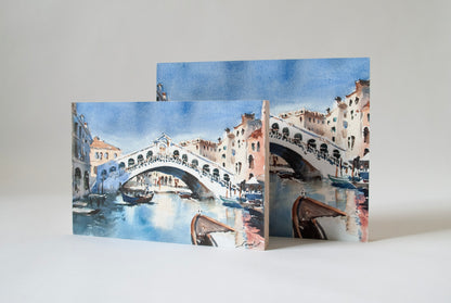 "Rialto Bridge" woodblock wall art