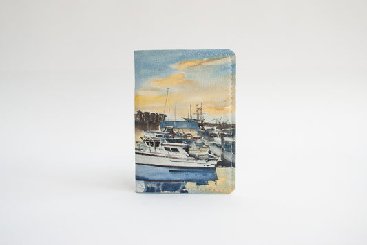 “Westport Marina” leather cover journal, passport size, refillable