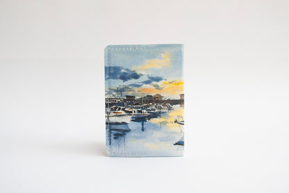 “Westport Marina” leather cover journal, passport size, refillable