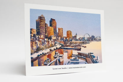 “Sunset over Seattle” postcards - 25 pack