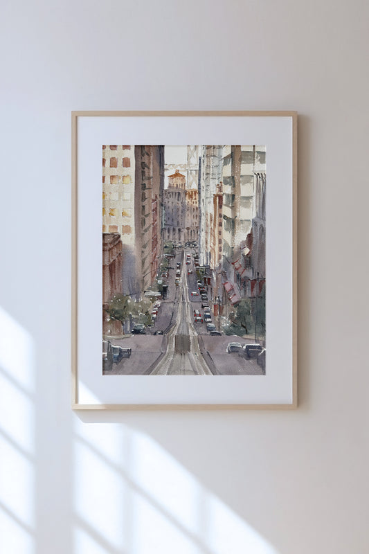 Nob Hill overlooking Market Street - Limited edition art print