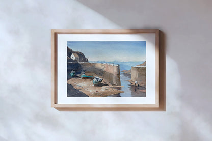 Low tide at Porthgain Harbor - Limited edition print