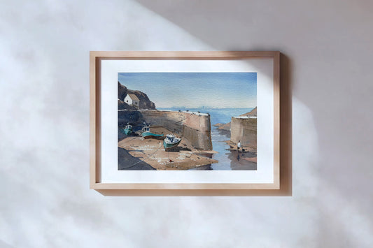 Low tide at Porthgain Harbor - Limited edition print