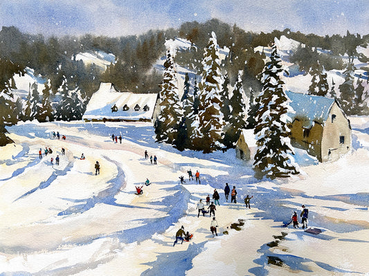 Sledding in Paradise - Limited Edition Print