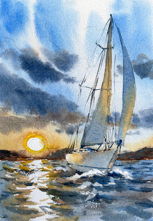 2/4 - "Sunset sailing" painting workshop at Revival PNW, Port Orchard