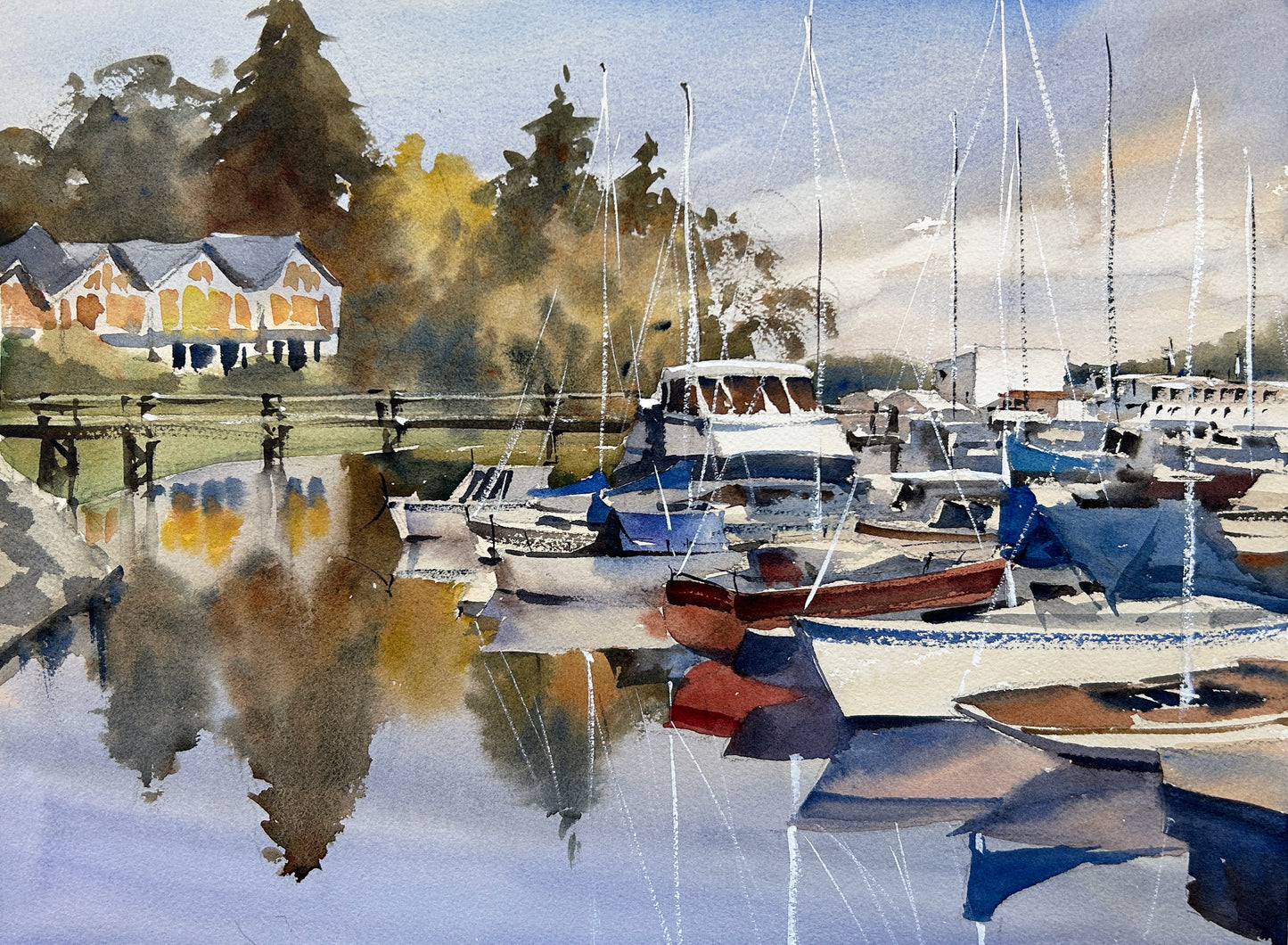 Winslow Wharf in fall - Limited edition print